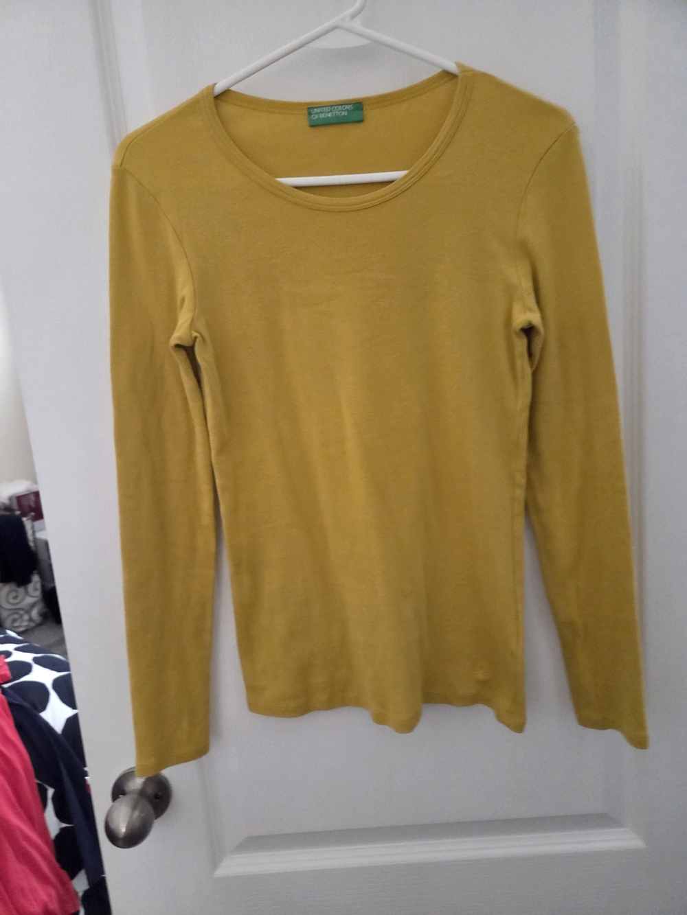 United Colors Of Benetton Mustard Long-Sleeve Crew Neck Top